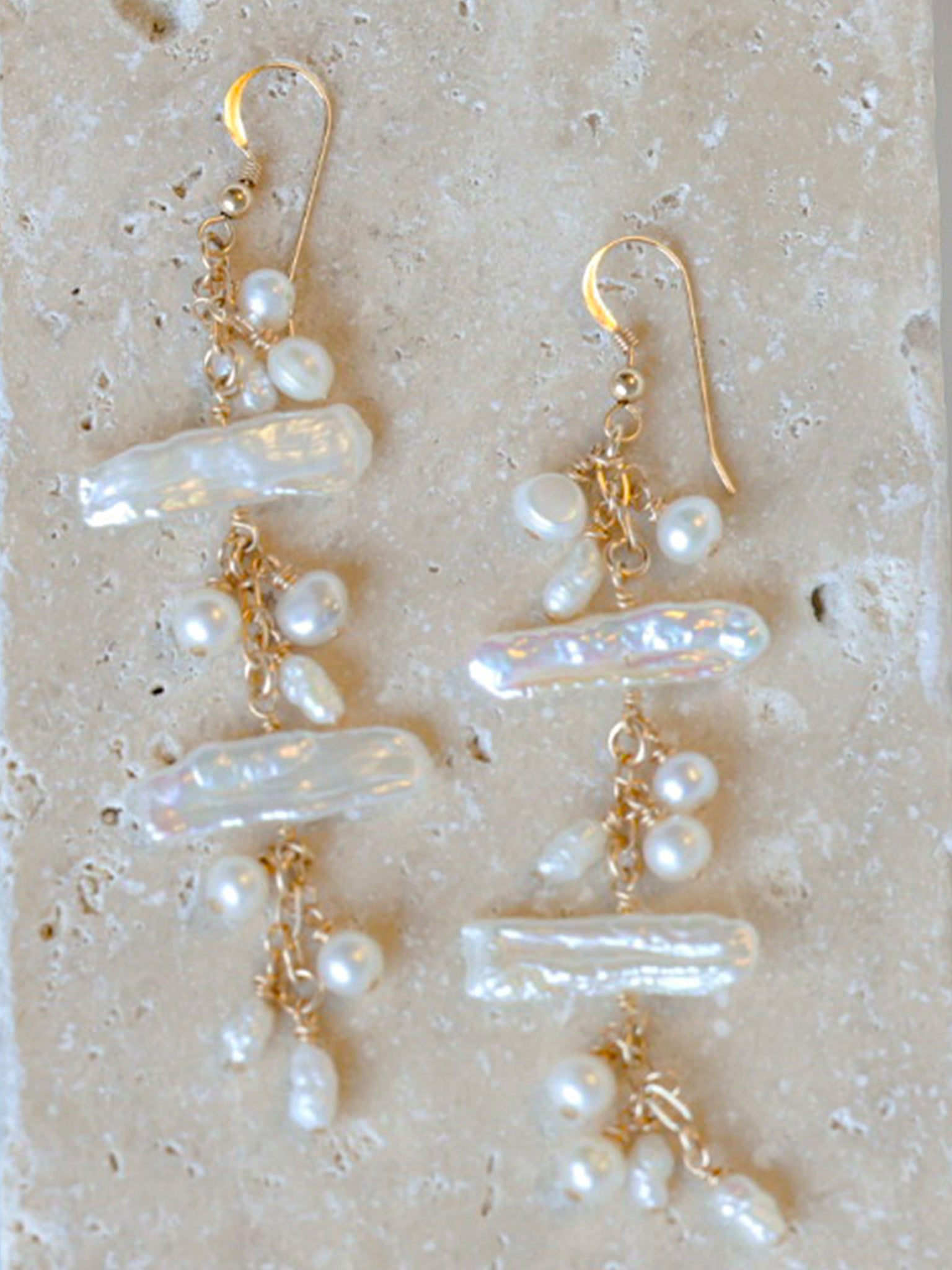 Waterfall Pearl Dangle Earrings