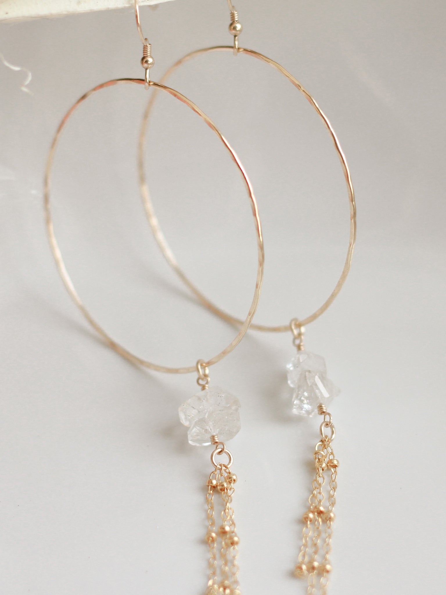 Diamond Dangle Hoops