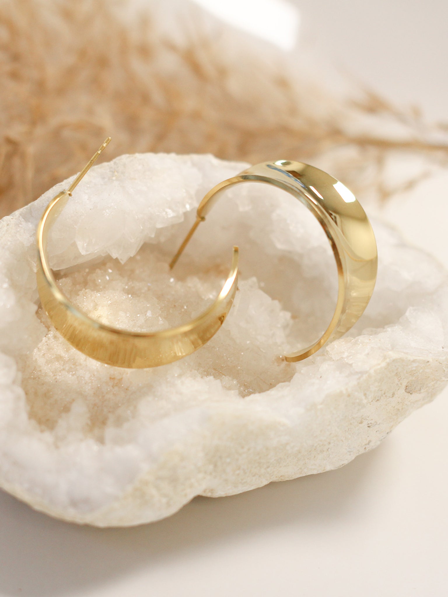 Wide Crescent Hoops