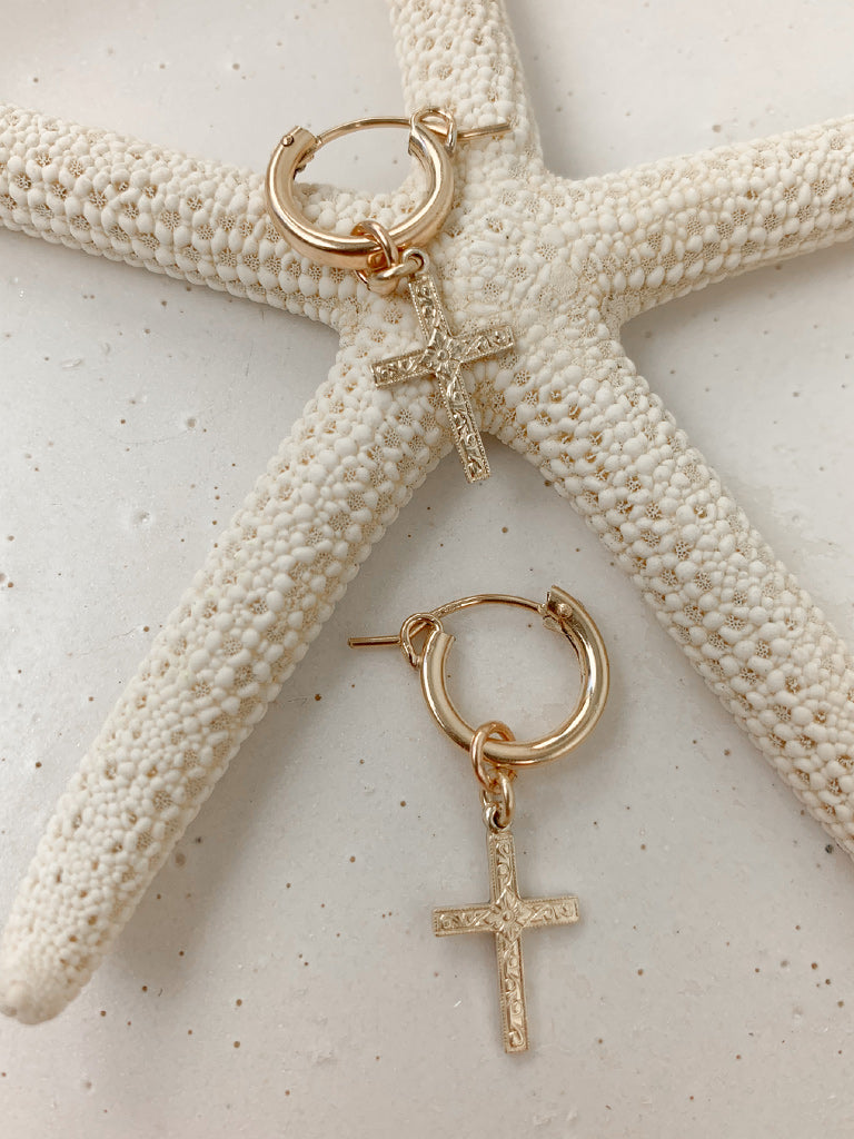 Cross Me Mini Hoops