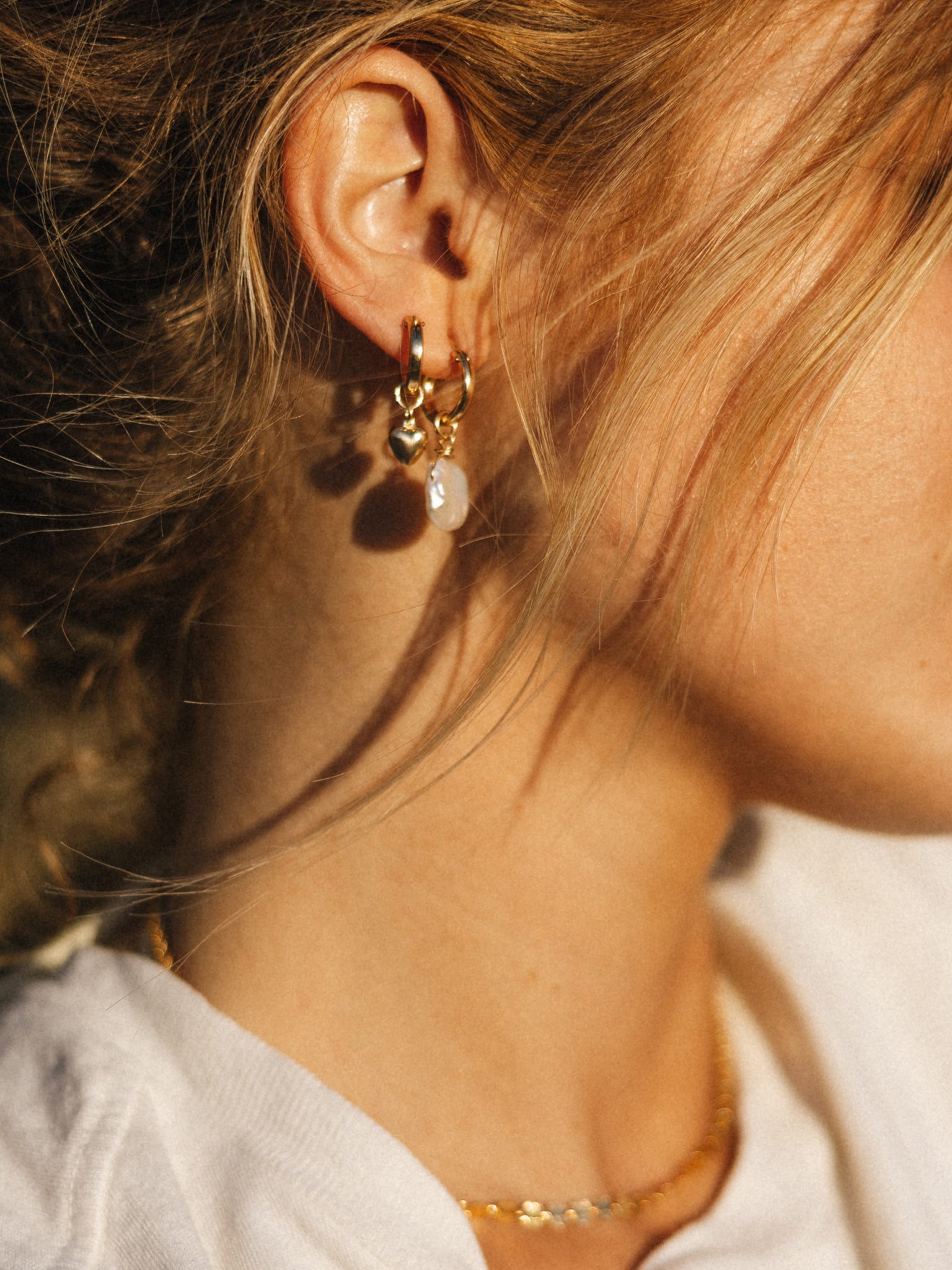 Mermaid Pearl Mini Hoops