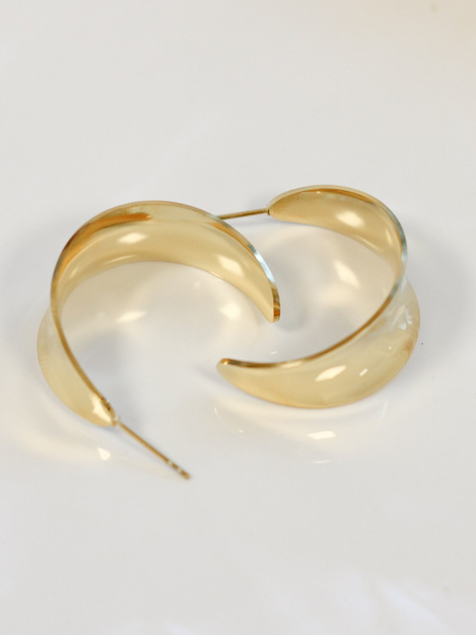 Wide Crescent Hoops