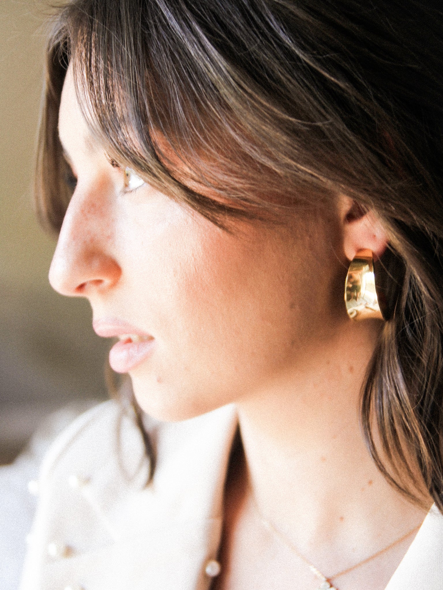 Wide Crescent Hoops