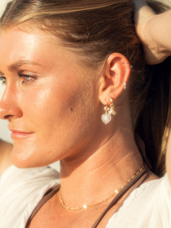 Pearl Bunch Huggie Hoops