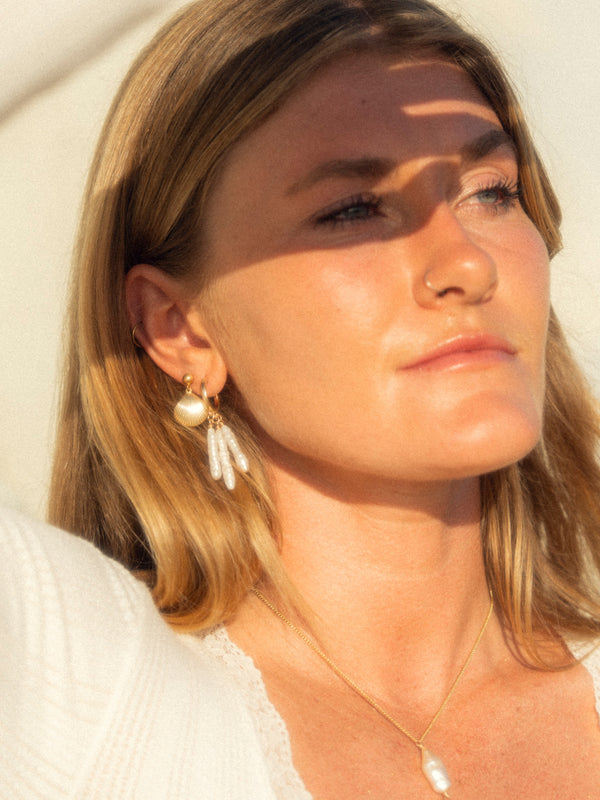 Palm Pearl Mini Hoops