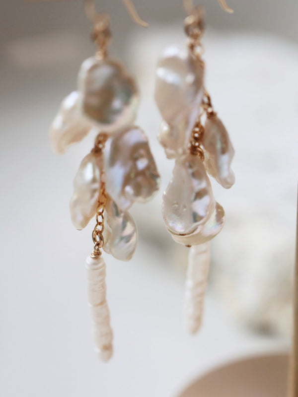 White Wedding Pearl Earrings