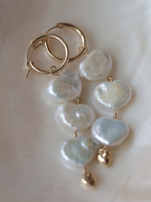 Heart of Pearl Hoops