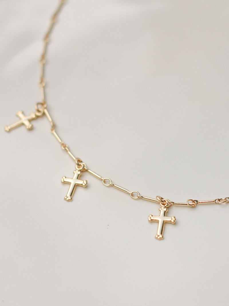 Five Crosses Choker Necklace