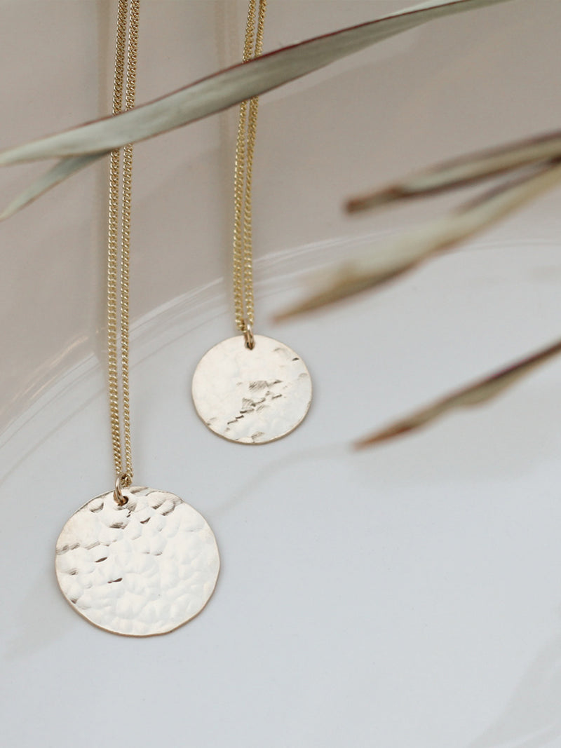 Big Hammered Coin Necklace
