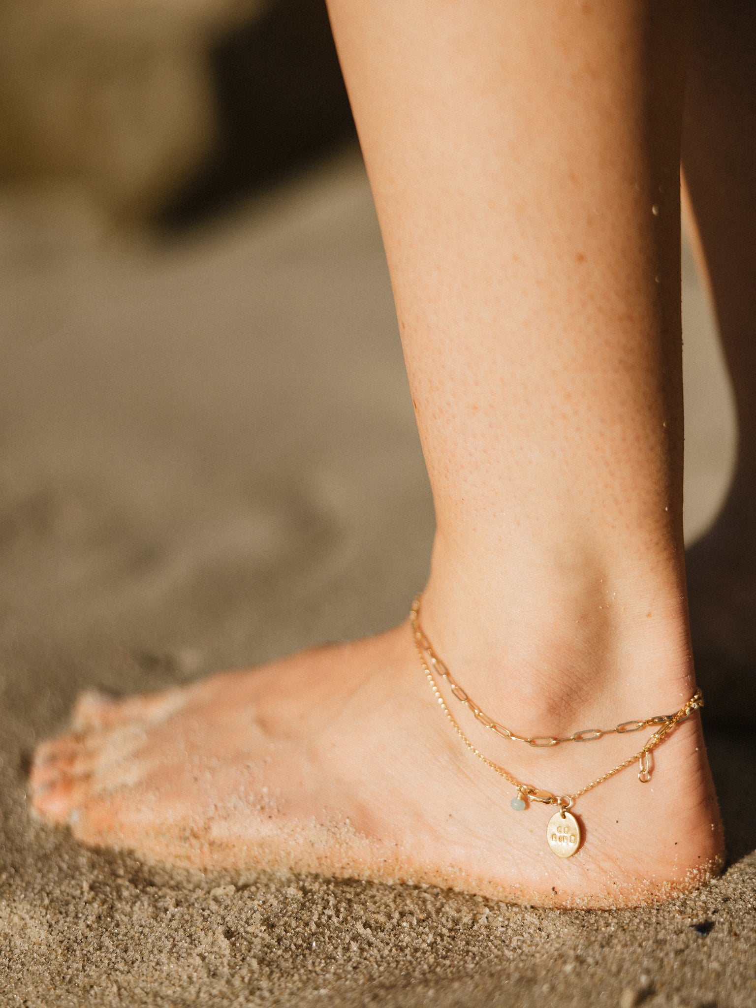 Everyday Chain Anklets + Bead