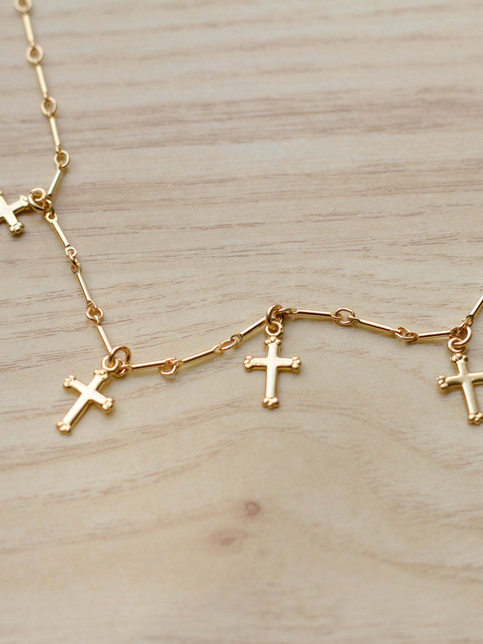 Five Crosses Choker Necklace