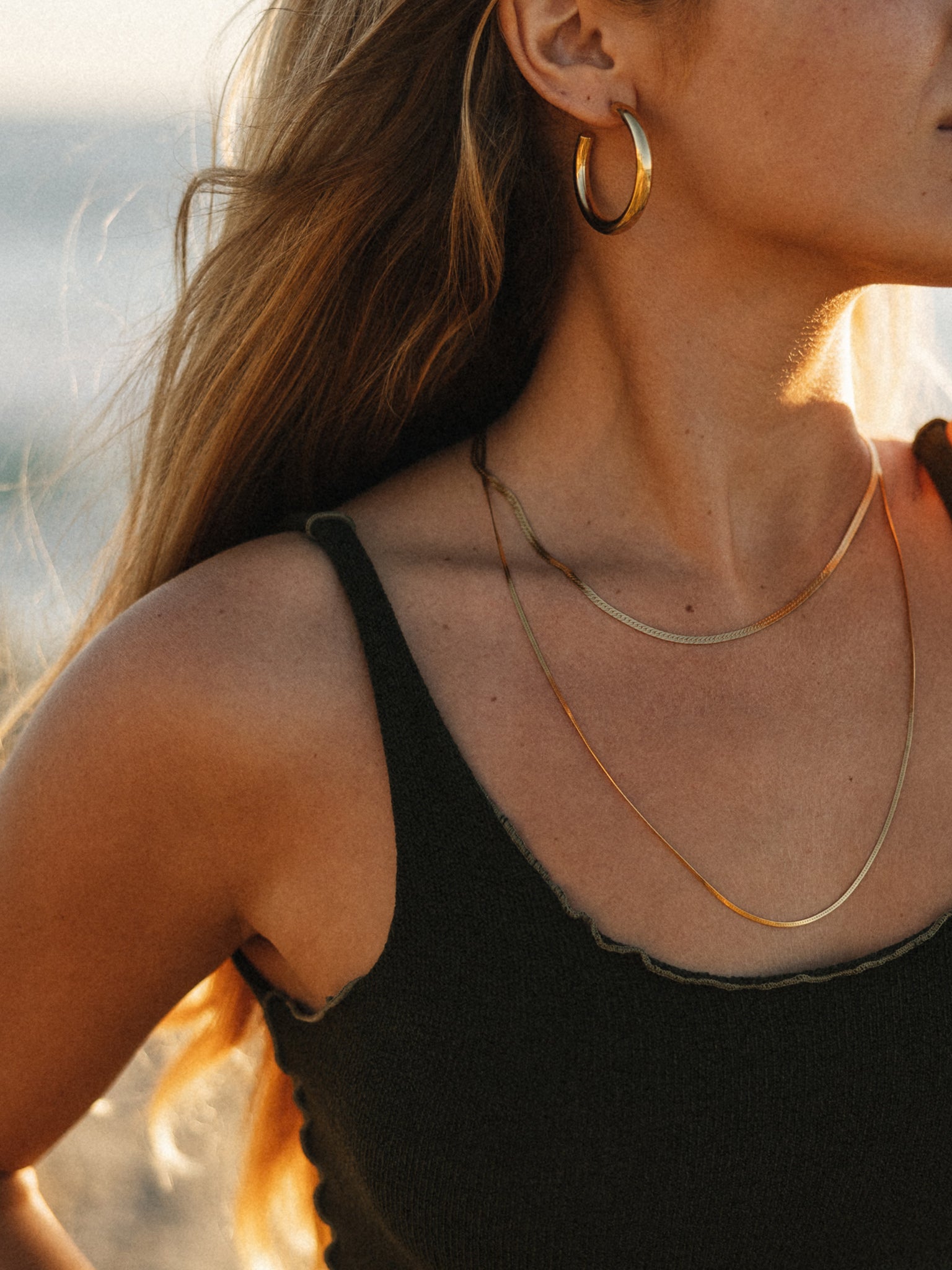 Fine Herringbone Chain Necklace