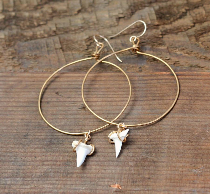 Shark Tooth Hoop Earrings